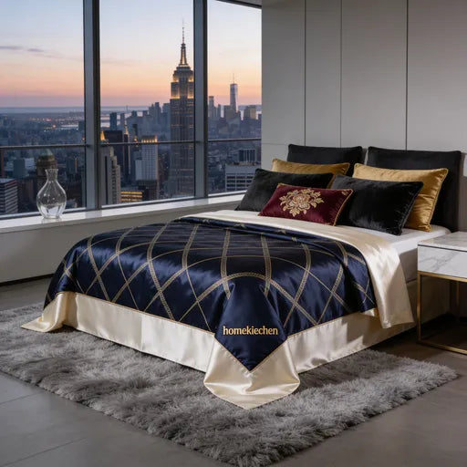 homekiechen® Cloud-Kissed Royal Luxury 4-Piece Bedding Set – Sleep Like a Monarch in 5-Star Cloud Softness | Premium Egyptian Cotton Duvet Cover Set for Your Private Slumber Sanctuary