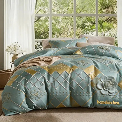 homekiechen® Dream Weaver Luxury 4-Piece Bedding Set – Wrap Yourself in Cloud-Like Opulence, Turn Your Bedroom Into a 5-Star Nighttime Sanctuary