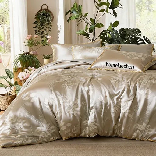homekiechen® Cloud-Cradled Royal Luxury 4-Piece Bedding Set - Sleep Like Royalty in a Cloud of Opulence Night After Night